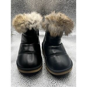 Kids Warm Comfy Girls Faux Fur Snow Boots Ankle Indoor Outdoor Winter Boots